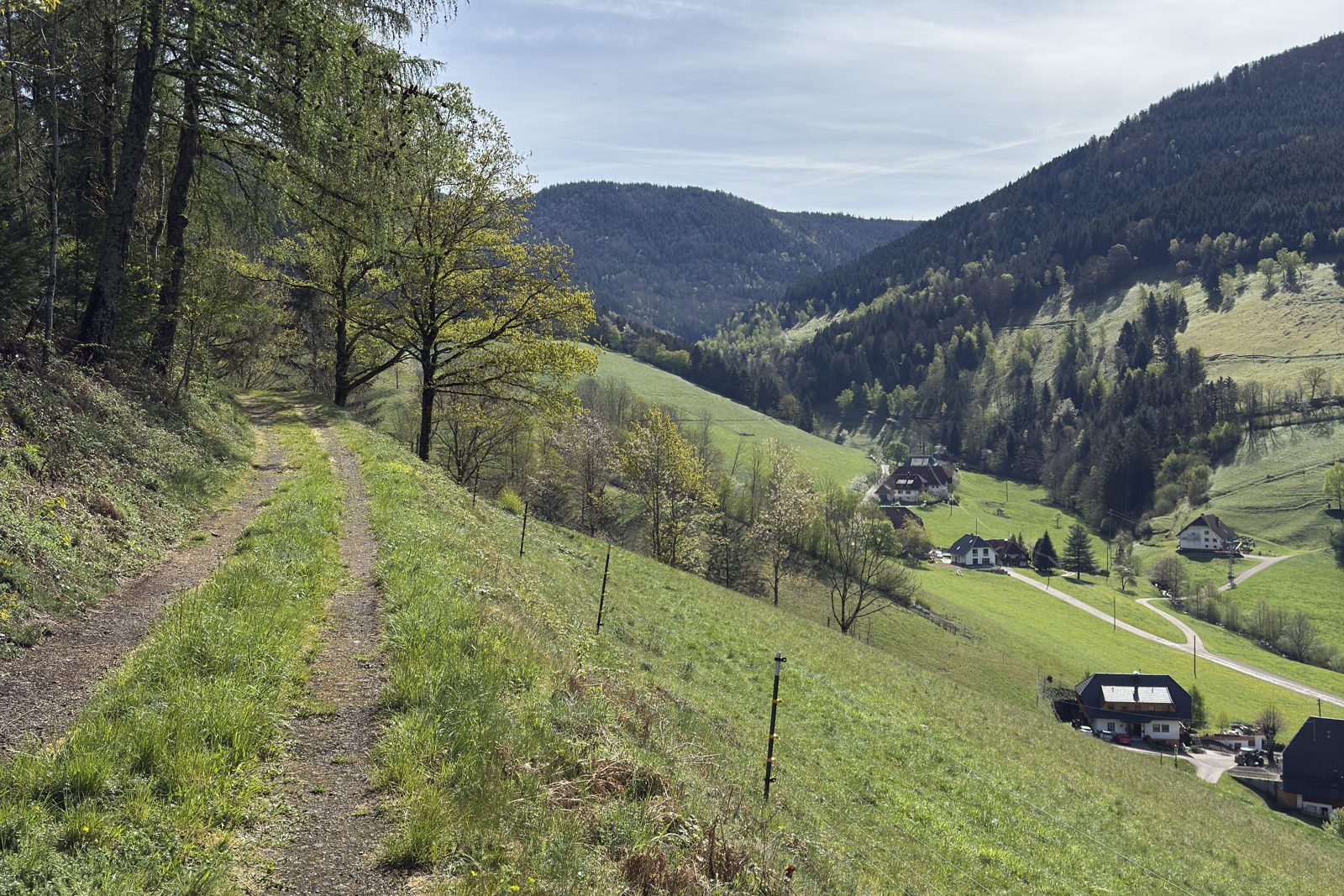Wanderweg mit Blick ins Tal von Yach